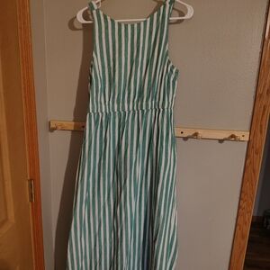 Universal Thread Green and White Striped Maxi Dress.
